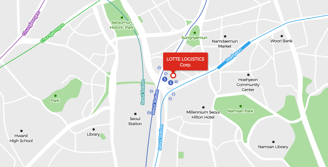 Lotte GLOBAL LOGISTICS Corp Map
